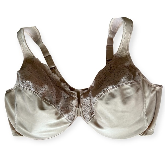 Glamorise bra beige with lace women’s size 44DD - Picture 3 of 12